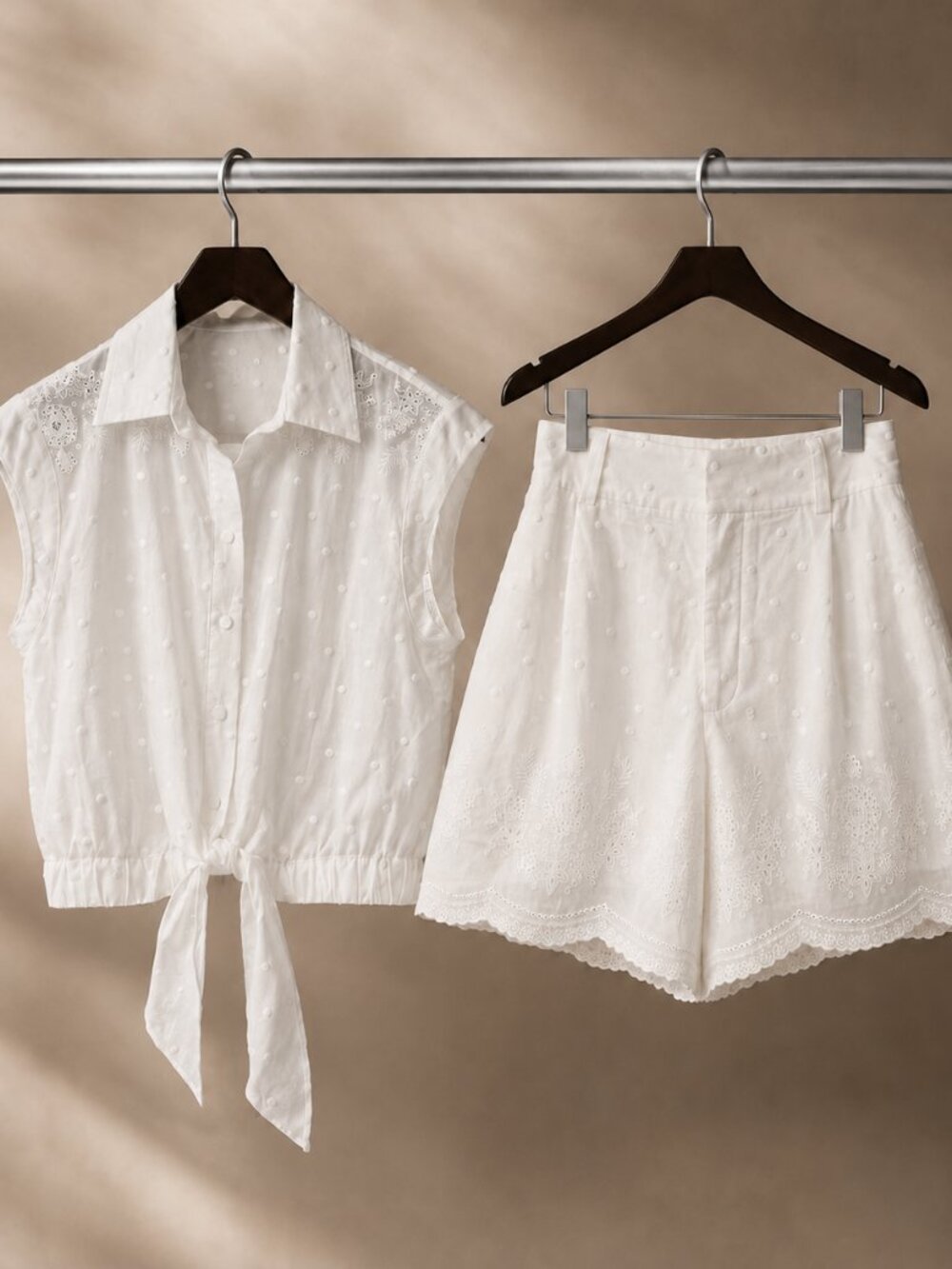 Generation Love New York Matching Set XXS 0 White Eyelet Top Skort Two Piece